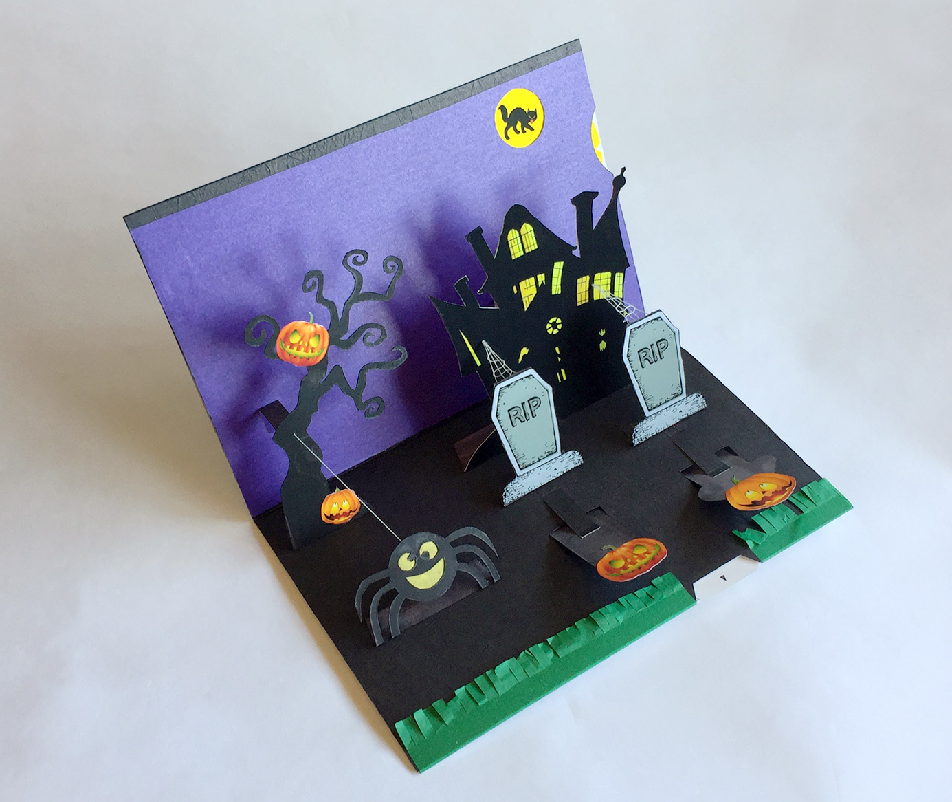 Inside of the card, angle view
